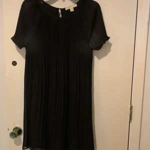 Black, just above the knee flowy dress.